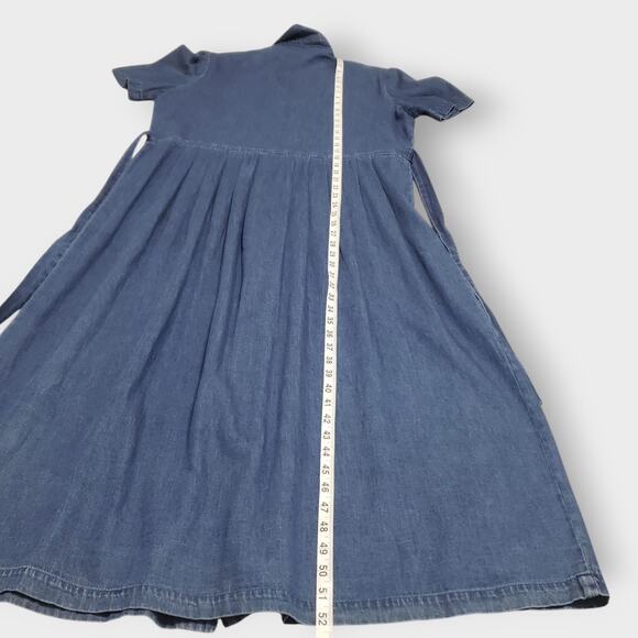 Karin Stevens Denim Floral Embroidered Button Maxi Dress Sz 12 Cottage Grandma - Picture 12 of 12